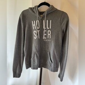 Hollister Charcoal Gray Hooded Jacket